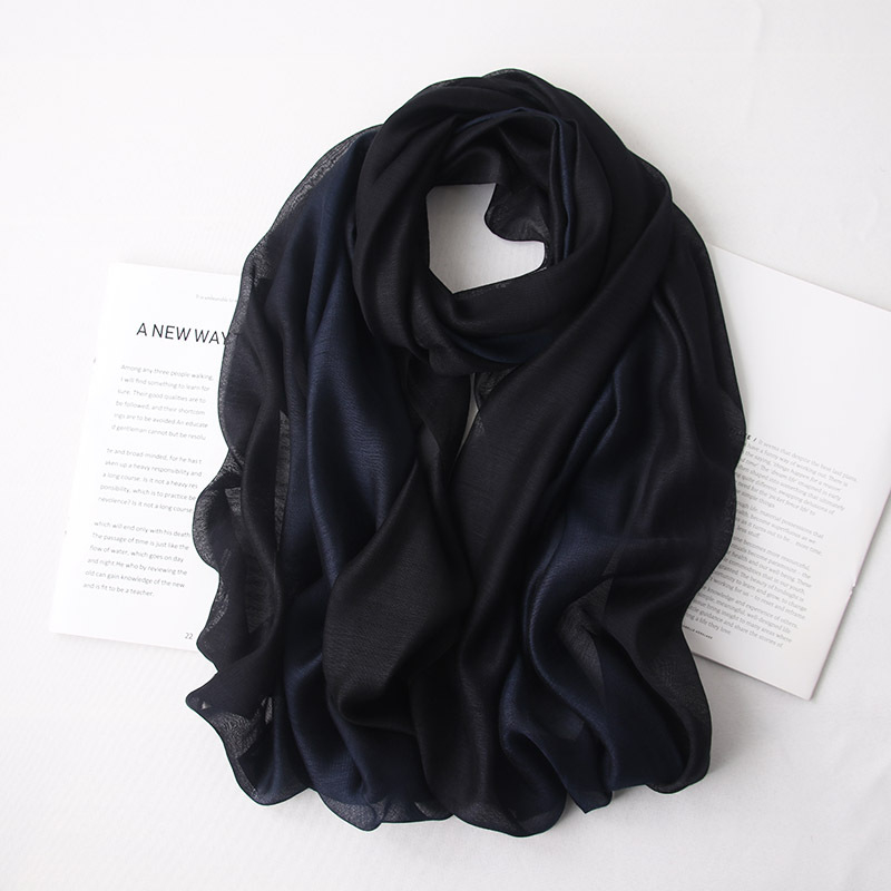 Șal din mătase de mulberry, gradient, tie-dye, tricot simplu, toamnă, accesoriu versatil