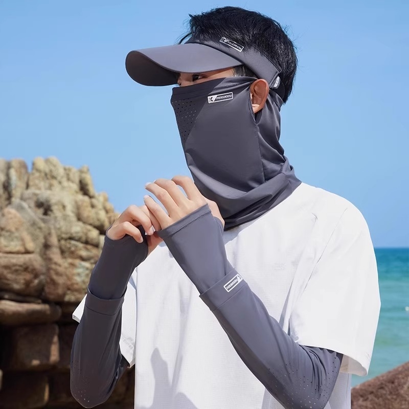 Šešir za sunce s UV zaštitom i maskom za lice za outdoor sportove, prozračan najlonski Ice Silk ovratnik za biciklizam i ribolov