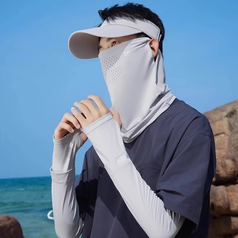 Šešir za sunce s UV zaštitom i maskom za lice za outdoor sportove, prozračan najlonski Ice Silk ovratnik za biciklizam i ribolov