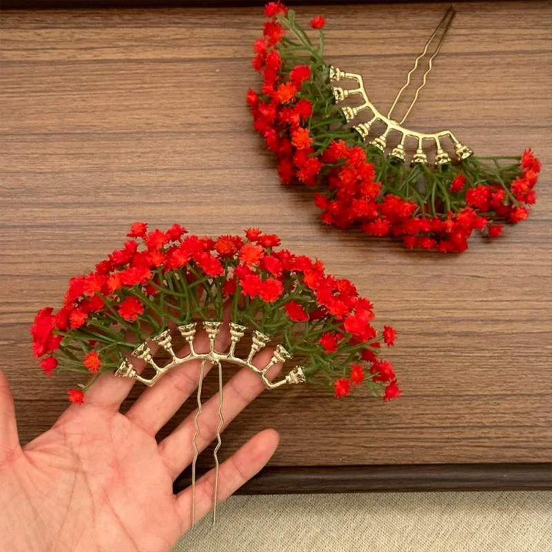 Clip de păr cu floare, Material: plastic//rășină, Stil: Natură, Formă: Floare, Ambalare: ambalaj individual, Lansare: toamnă 2025