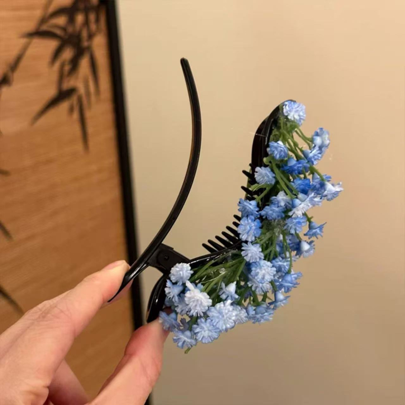 Clip de păr cu floare, Material: plastic//rășină, Stil: Natură, Formă: Floare, Ambalare: ambalaj individual, Lansare: toamnă 2025