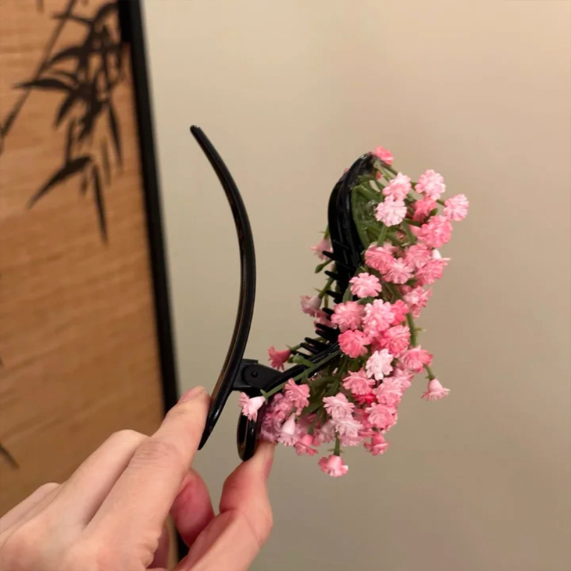 Clip de păr cu floare, Material: plastic//rășină, Stil: Natură, Formă: Floare, Ambalare: ambalaj individual, Lansare: toamnă 2025