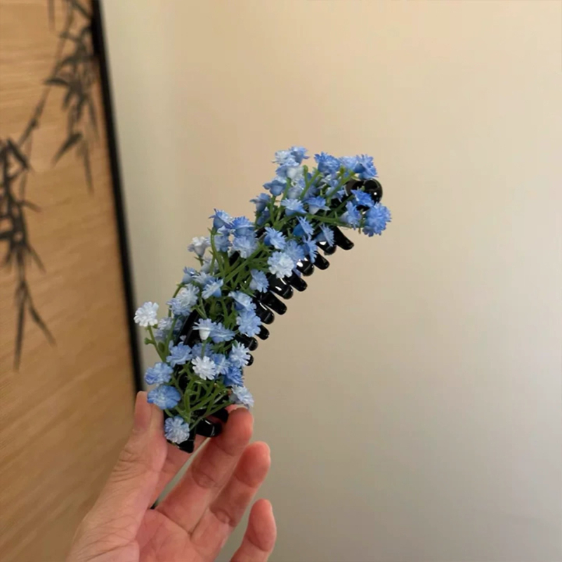 Clip de păr cu floare, Material: plastic//rășină, Stil: Natură, Formă: Floare, Ambalare: ambalaj individual, Lansare: toamnă 2025