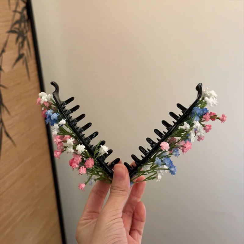 Clip de păr cu floare, Material: plastic//rășină, Stil: Natură, Formă: Floare, Ambalare: ambalaj individual, Lansare: toamnă 2025
