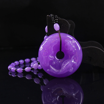 Geometrijski stakleni ogrlica s glaziranim privjeskom, kuglični lanac, Saijing Jewelry