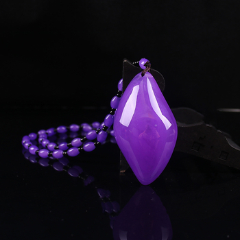 Geometrijski stakleni ogrlica s glaziranim privjeskom, kuglični lanac, Saijing Jewelry