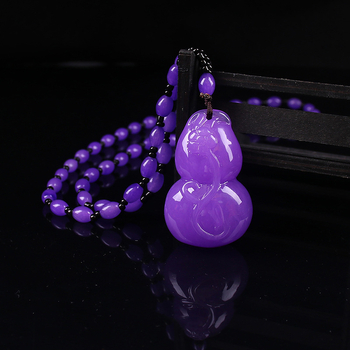 Geometrijski stakleni ogrlica s glaziranim privjeskom, kuglični lanac, Saijing Jewelry