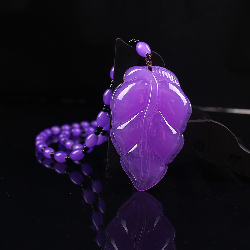 Geometrijski stakleni ogrlica s glaziranim privjeskom, kuglični lanac, Saijing Jewelry