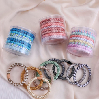 Koreanskog stila izdržljive debele elastične gumice za kosu – platnene, ručna izrada, za visoku punđu, jesen-zima