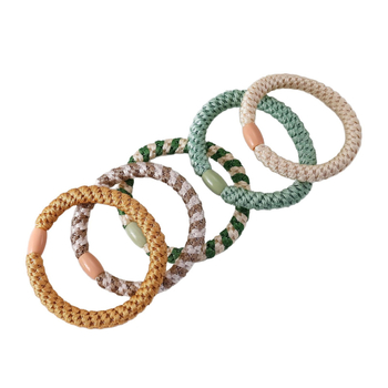 Koreanskog stila izdržljive debele elastične gumice za kosu – platnene, ručna izrada, za visoku punđu, jesen-zima