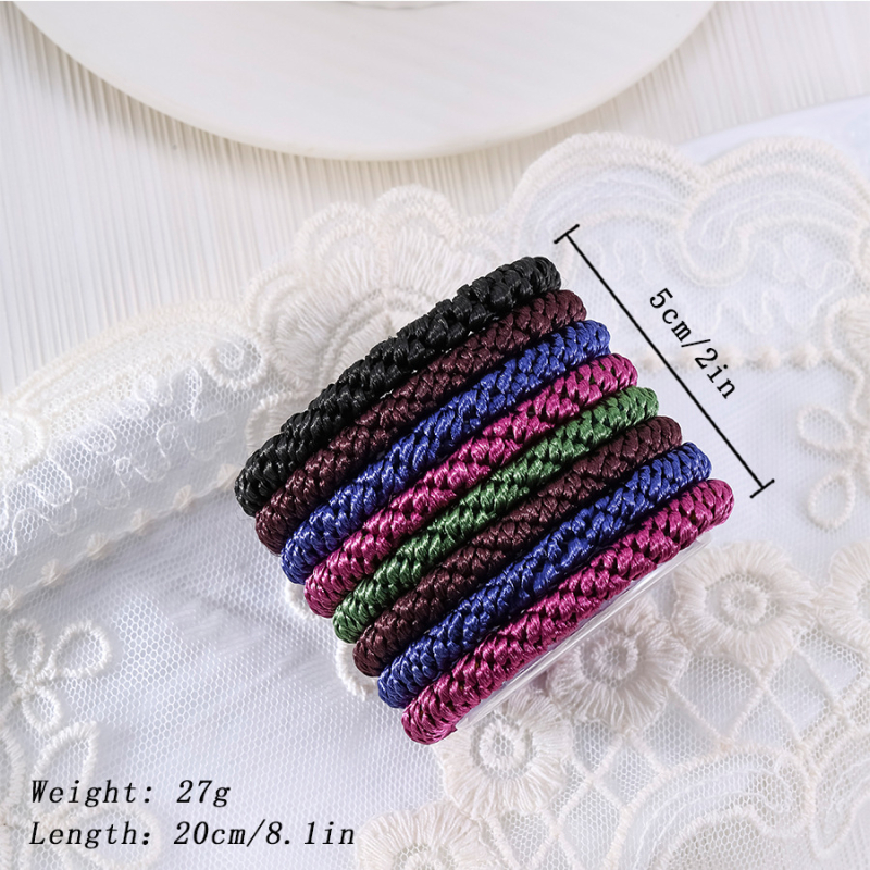 Koreanskog stila izdržljive debele elastične gumice za kosu – platnene, ručna izrada, za visoku punđu, jesen-zima