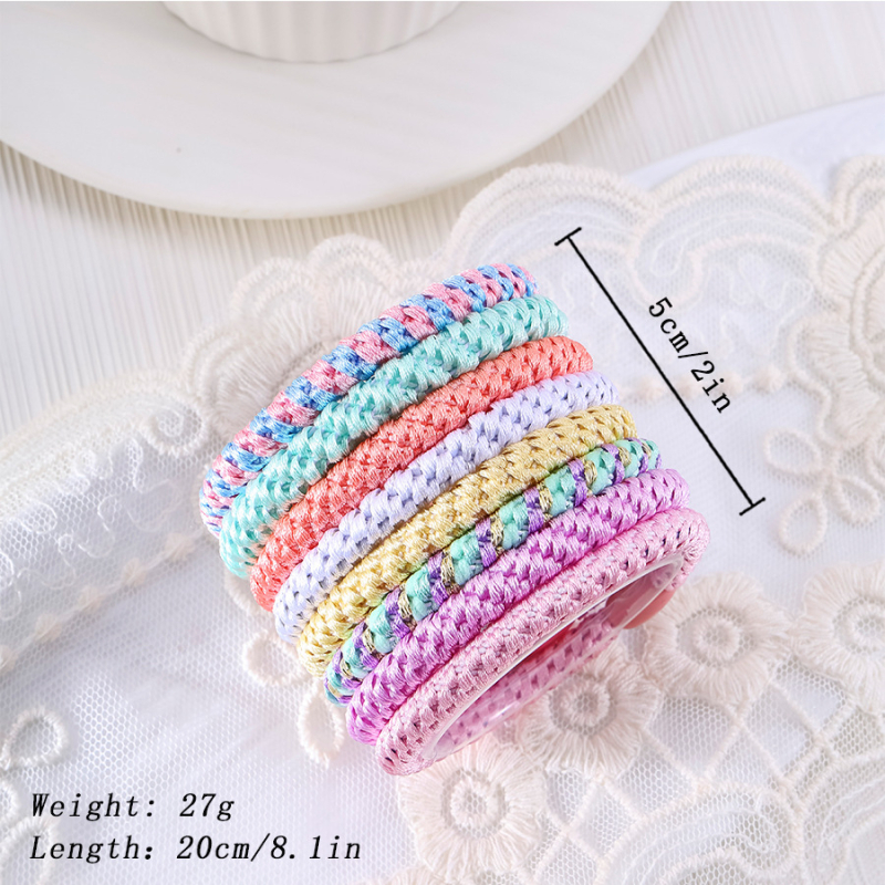 Koreanskog stila izdržljive debele elastične gumice za kosu – platnene, ručna izrada, za visoku punđu, jesen-zima