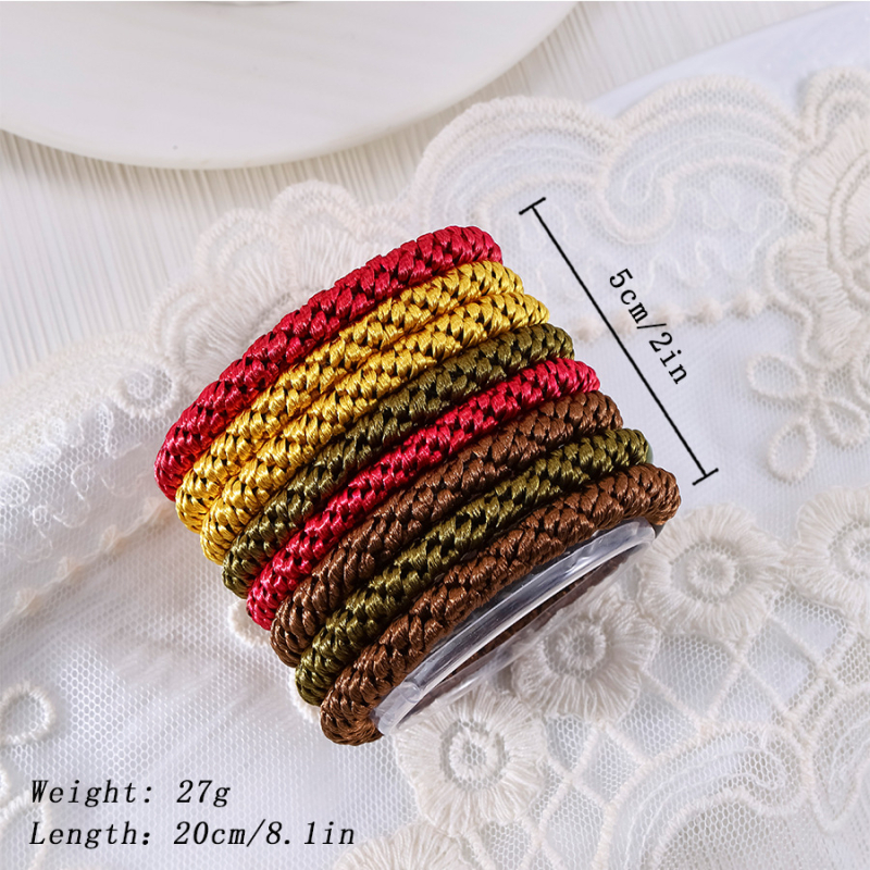 Koreanskog stila izdržljive debele elastične gumice za kosu – platnene, ručna izrada, za visoku punđu, jesen-zima