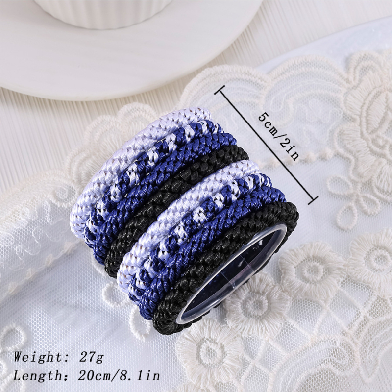 Koreanskog stila izdržljive debele elastične gumice za kosu – platnene, ručna izrada, za visoku punđu, jesen-zima