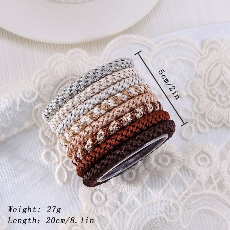 Koreanskog stila izdržljive debele elastične gumice za kosu – platnene, ručna izrada, za visoku punđu, jesen-zima