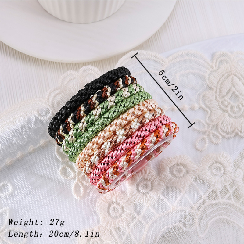 Koreanskog stila izdržljive debele elastične gumice za kosu – platnene, ručna izrada, za visoku punđu, jesen-zima