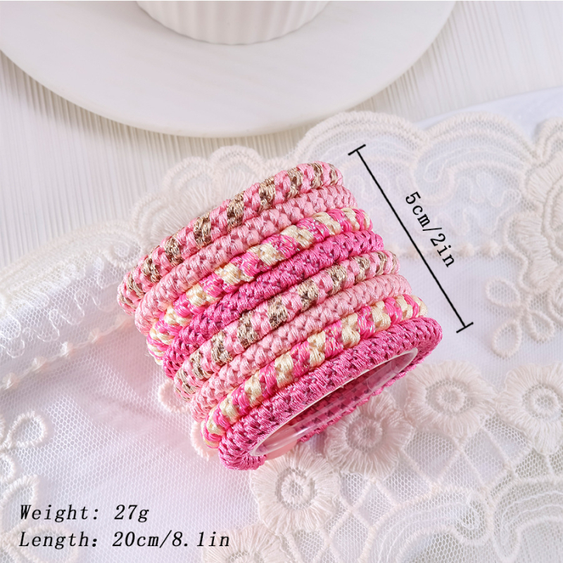 Koreanskog stila izdržljive debele elastične gumice za kosu – platnene, ručna izrada, za visoku punđu, jesen-zima