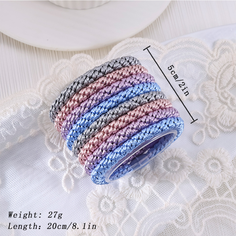 Koreanskog stila izdržljive debele elastične gumice za kosu – platnene, ručna izrada, za visoku punđu, jesen-zima