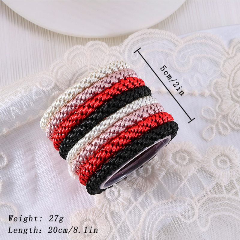 Koreanskog stila izdržljive debele elastične gumice za kosu – platnene, ručna izrada, za visoku punđu, jesen-zima