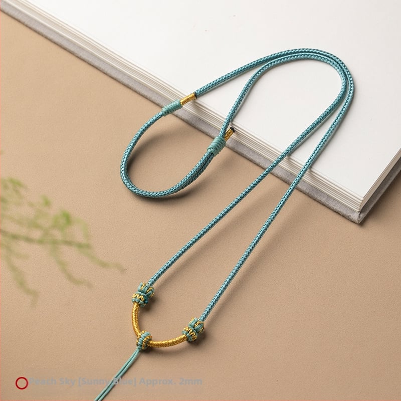 Virvės pakabukas kaklo vėrinys, rankų audimo, reguliuojamas virvė, Craftsman juvelyrika, ruduo 2024