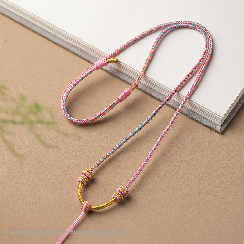 Virvės pakabukas kaklo vėrinys, rankų audimo, reguliuojamas virvė, Craftsman juvelyrika, ruduo 2024
