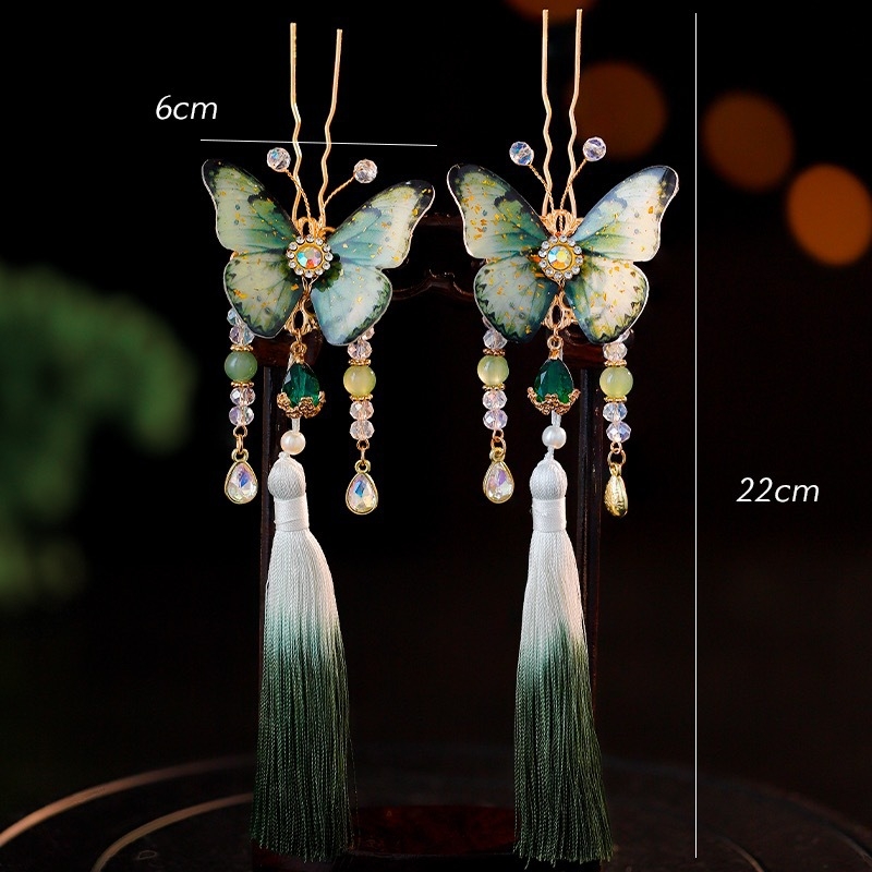 Matu aksesuārs — sakausējuma spārnu formas matu spraudnis, roku darbs, retro sievišķīgs stils, vasaras 2025 izlase