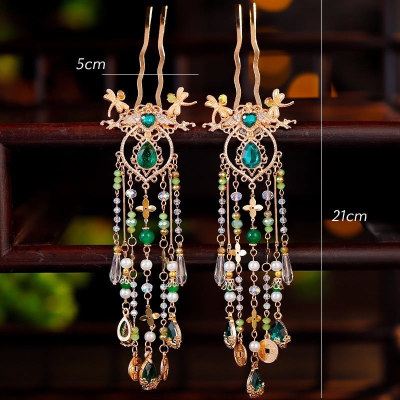 Matu aksesuārs — sakausējuma spārnu formas matu spraudnis, roku darbs, retro sievišķīgs stils, vasaras 2025 izlase