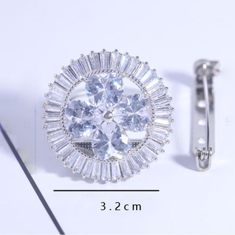 Broš s kristalima i čvorom u kutu, svestrana kopča za šalu i pin za kaput, svjež i sladak stil