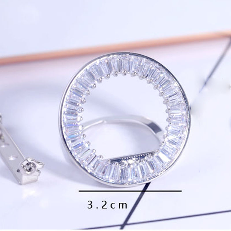 Broš s kristalima i čvorom u kutu, svestrana kopča za šalu i pin za kaput, svjež i sladak stil