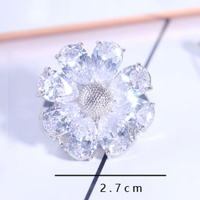 Broš s kristalima i čvorom u kutu, svestrana kopča za šalu i pin za kaput, svjež i sladak stil