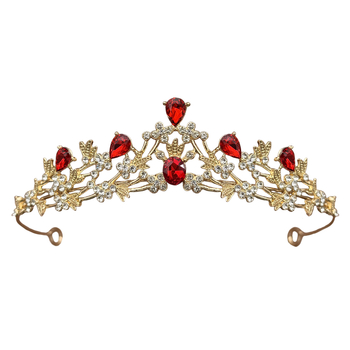 Diademă cu cristale pentru copii, coroană pentru spectacole și aniversări, aliaj, rhinestones, electroplating, formă de coroană, unisex modă