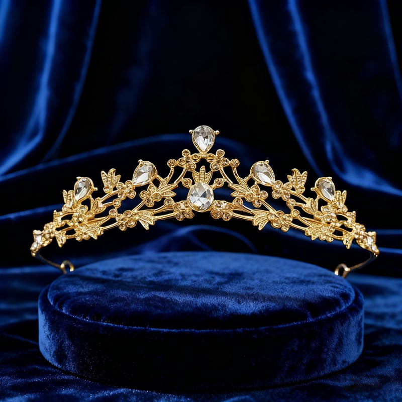 Diademă cu cristale pentru copii, coroană pentru spectacole și aniversări, aliaj, rhinestones, electroplating, formă de coroană, unisex modă