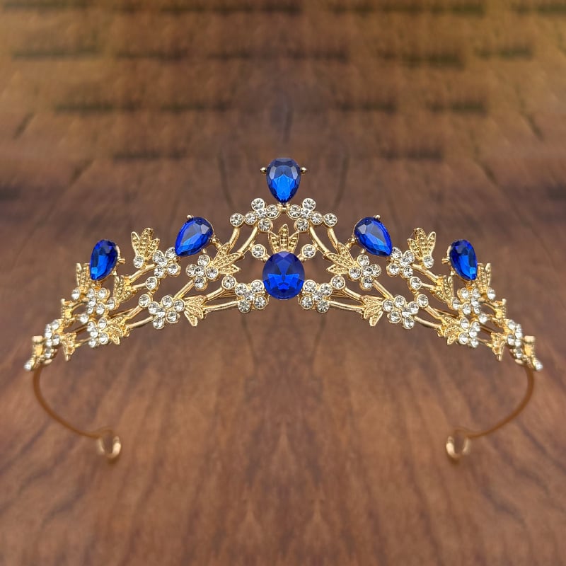 Diademă cu cristale pentru copii, coroană pentru spectacole și aniversări, aliaj, rhinestones, electroplating, formă de coroană, unisex modă