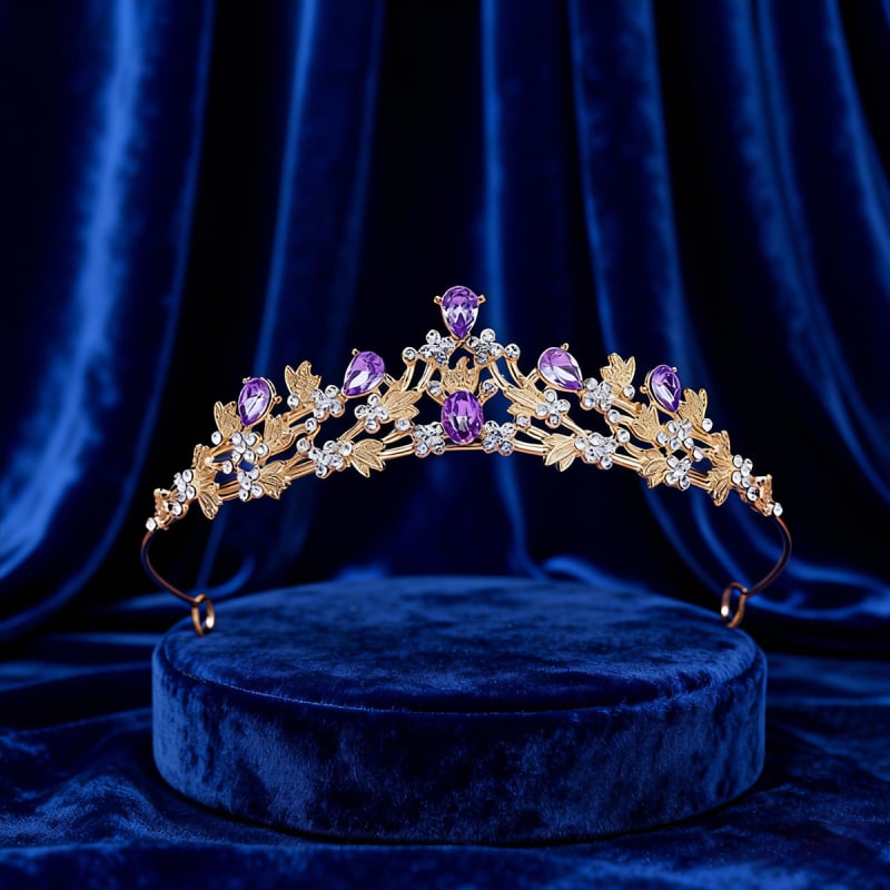 Diademă cu cristale pentru copii, coroană pentru spectacole și aniversări, aliaj, rhinestones, electroplating, formă de coroană, unisex modă