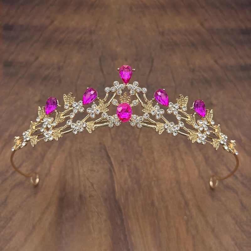 Diademă cu cristale pentru copii, coroană pentru spectacole și aniversări, aliaj, rhinestones, electroplating, formă de coroană, unisex modă