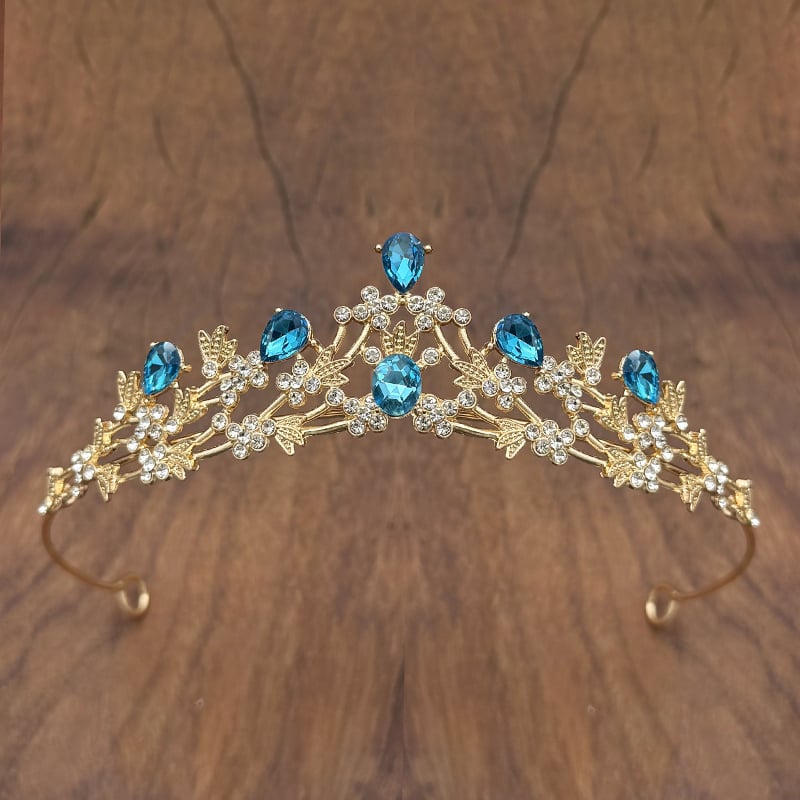 Diademă cu cristale pentru copii, coroană pentru spectacole și aniversări, aliaj, rhinestones, electroplating, formă de coroană, unisex modă
