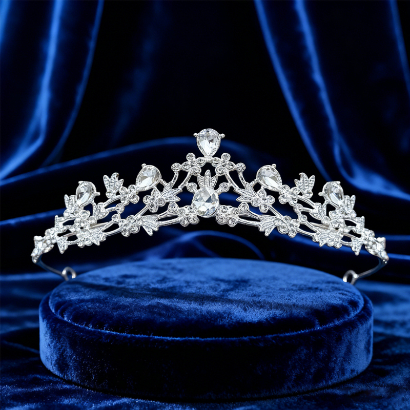 Diademă cu cristale pentru copii, coroană pentru spectacole și aniversări, aliaj, rhinestones, electroplating, formă de coroană, unisex modă
