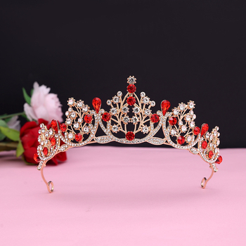 Diademă de mireasă – coroană cu cristale, PT990 aliaj, placare electrolitică