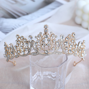 Diademă de mireasă – coroană cu cristale, PT990 aliaj, placare electrolitică