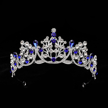 Diademă de mireasă – coroană cu cristale, PT990 aliaj, placare electrolitică