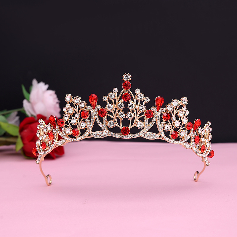 Diademă de mireasă – coroană cu cristale, PT990 aliaj, placare electrolitică