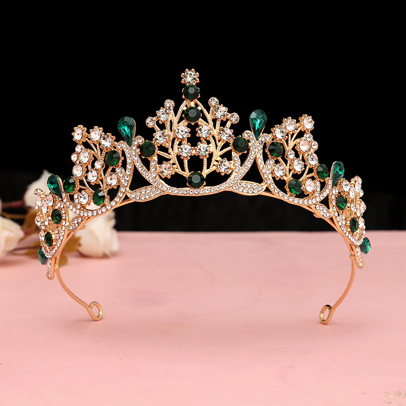 Diademă de mireasă – coroană cu cristale, PT990 aliaj, placare electrolitică