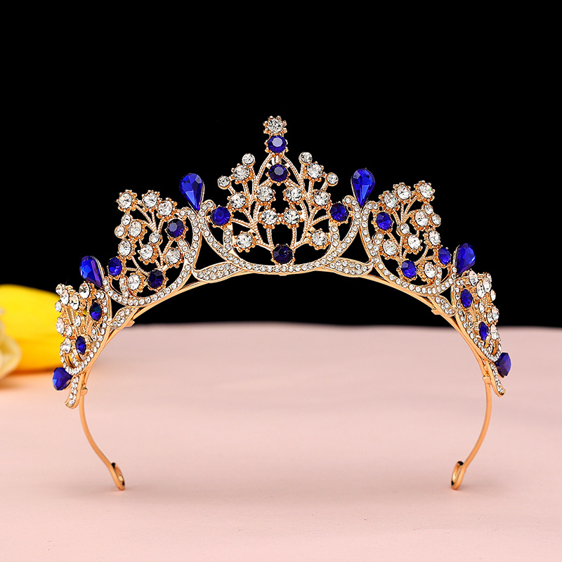 Diademă de mireasă – coroană cu cristale, PT990 aliaj, placare electrolitică
