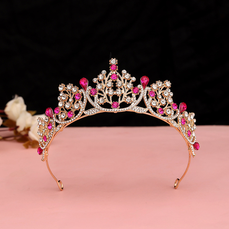 Diademă de mireasă – coroană cu cristale, PT990 aliaj, placare electrolitică