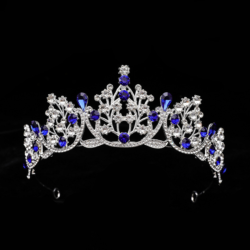 Diademă de mireasă – coroană cu cristale, PT990 aliaj, placare electrolitică