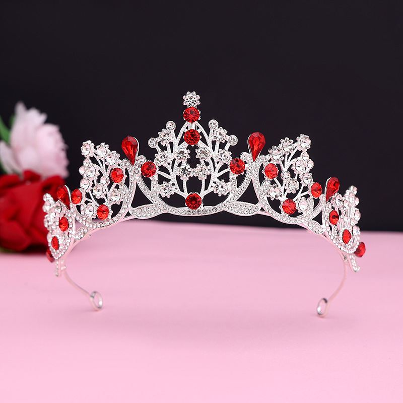 Diademă de mireasă – coroană cu cristale, PT990 aliaj, placare electrolitică