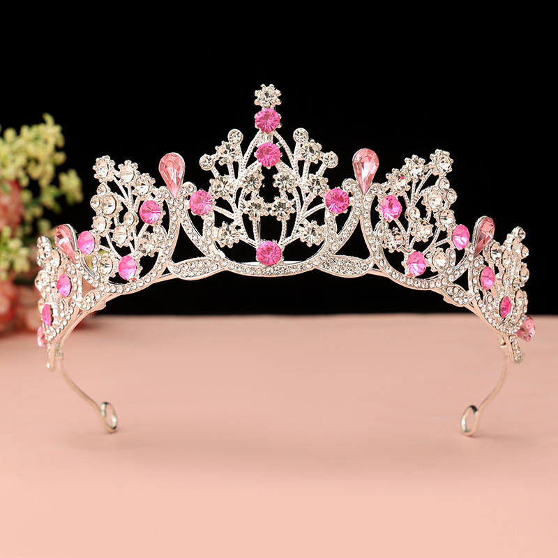 Diademă de mireasă – coroană cu cristale, PT990 aliaj, placare electrolitică