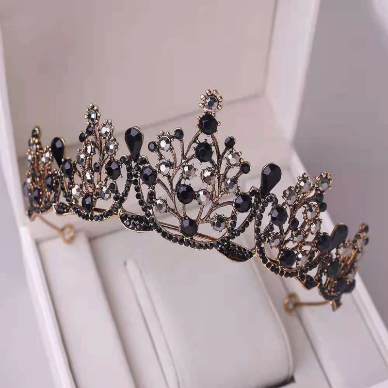 Diademă de mireasă – coroană cu cristale, PT990 aliaj, placare electrolitică