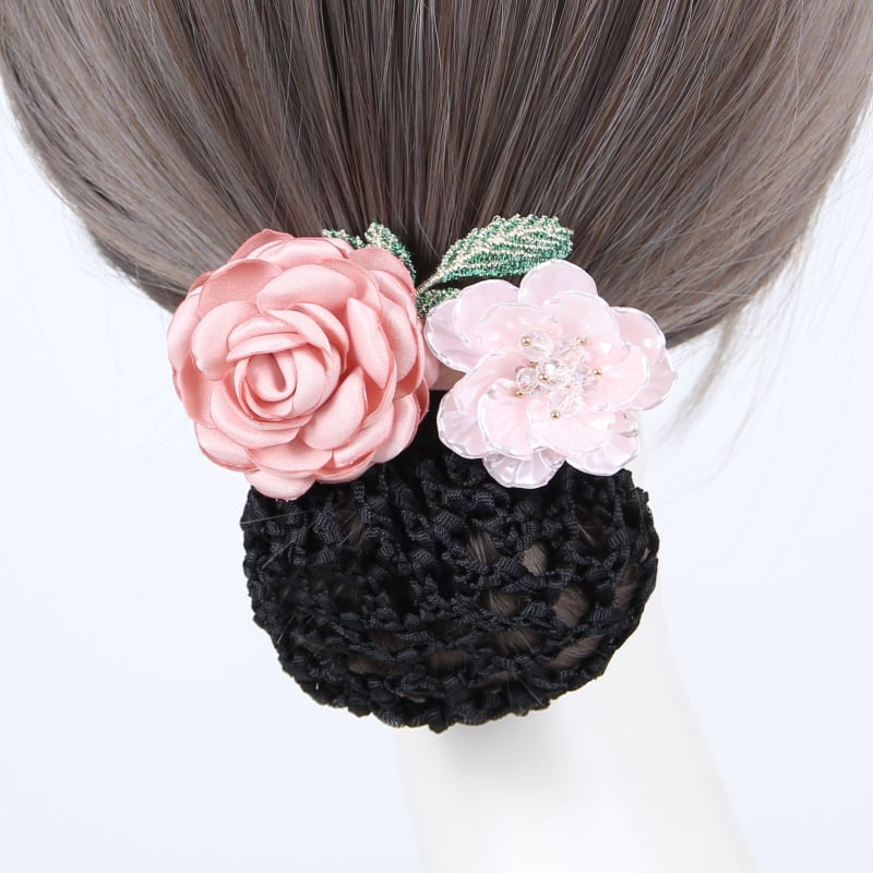 Комплект мрежеста лента за коса и клип, корейски стил, ръчна изработка, плат, за жени