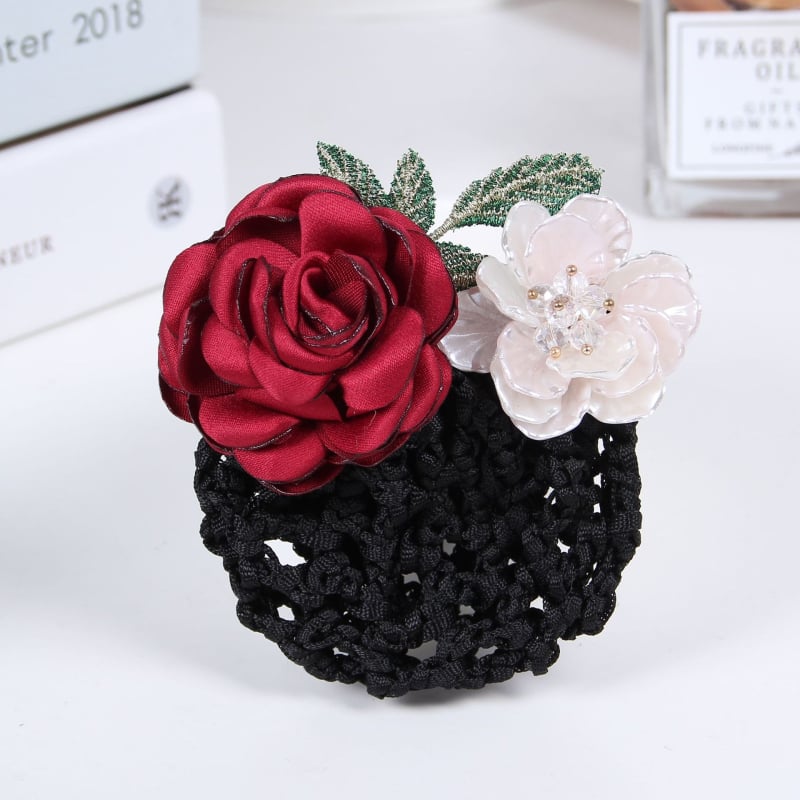 Комплект мрежеста лента за коса и клип, корейски стил, ръчна изработка, плат, за жени